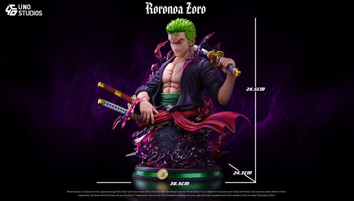 [PREVENTA] Roronoa Zoro- One piece- Estatua 1/4 Busto - Uno Studio